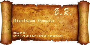 Bierbaum Romola névjegykártya